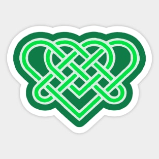 Celtic Eternal Love Knot Romantic Heart Green Design Sticker